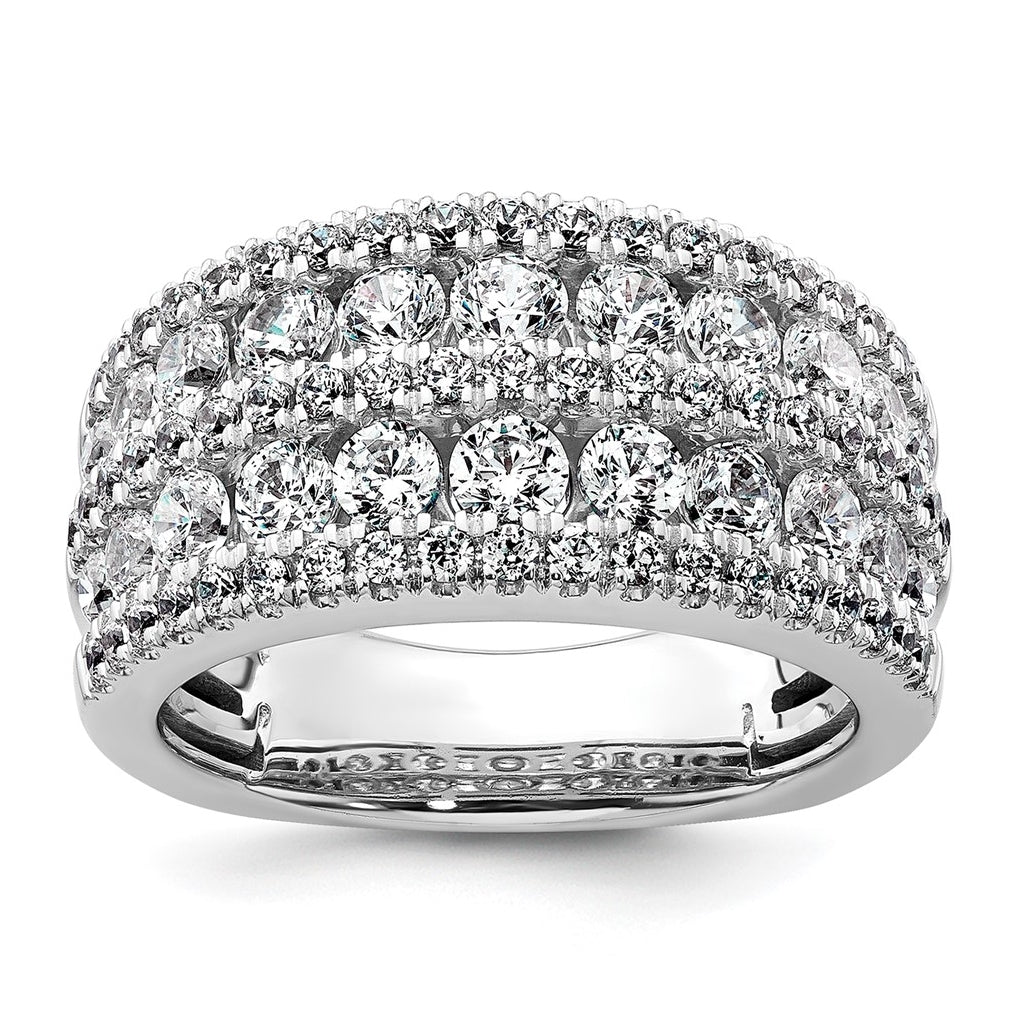 14k White Gold 2 1/5 carat Lab Grown Diamond VS+ F+ Complete Fashion Band