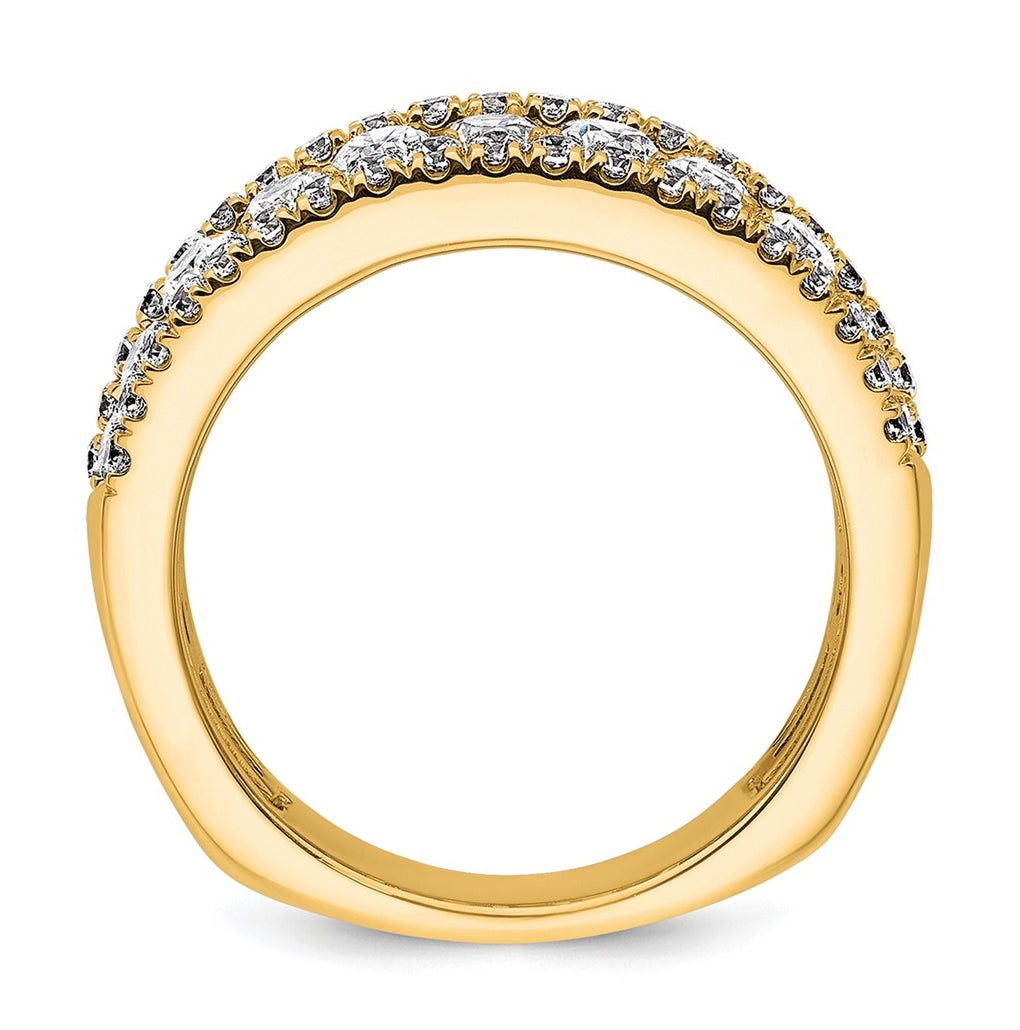 14k Yellow Gold 2 1/5 carat Lab Grown Diamond VS+ F+ Complete Fashion Band