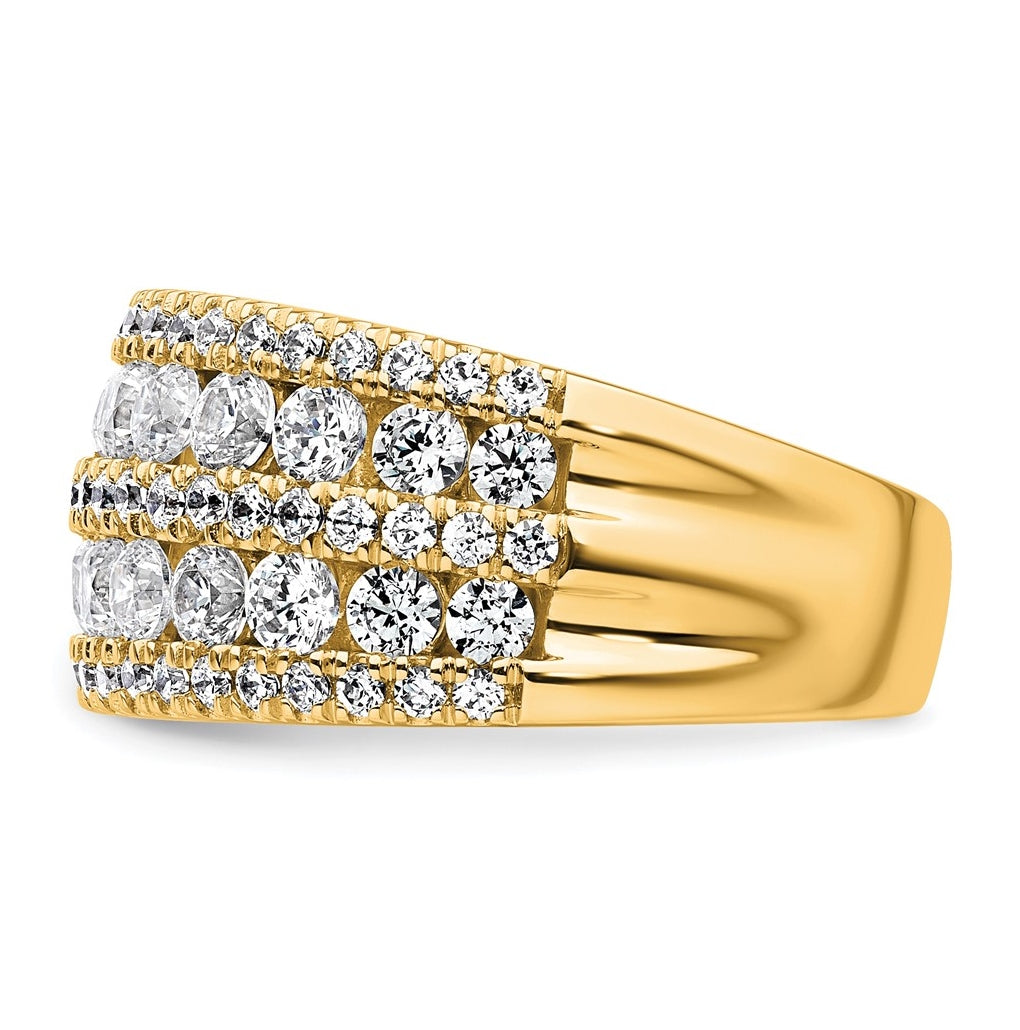 14k Yellow Gold 2 1/5 carat Lab Grown Diamond VS+ F+ Complete Fashion Band