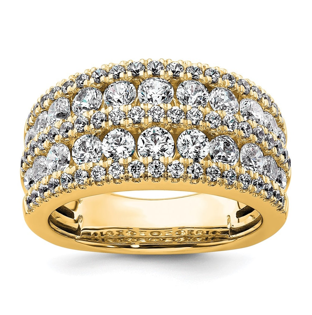 14k Yellow Gold 2 1/5 carat Lab Grown Diamond VS+ F+ Complete Fashion Band