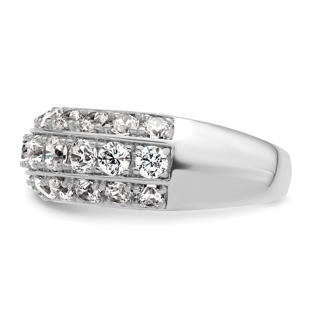 14k White Gold 2 1/2 carat Lab Grown Diamond VS+ F+ Complete Fashion Band