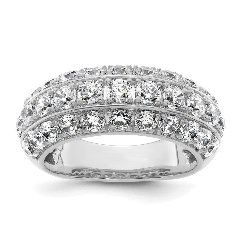 14k White Gold 2 1/2 carat Lab Grown Diamond VS+ F+ Complete Fashion Band