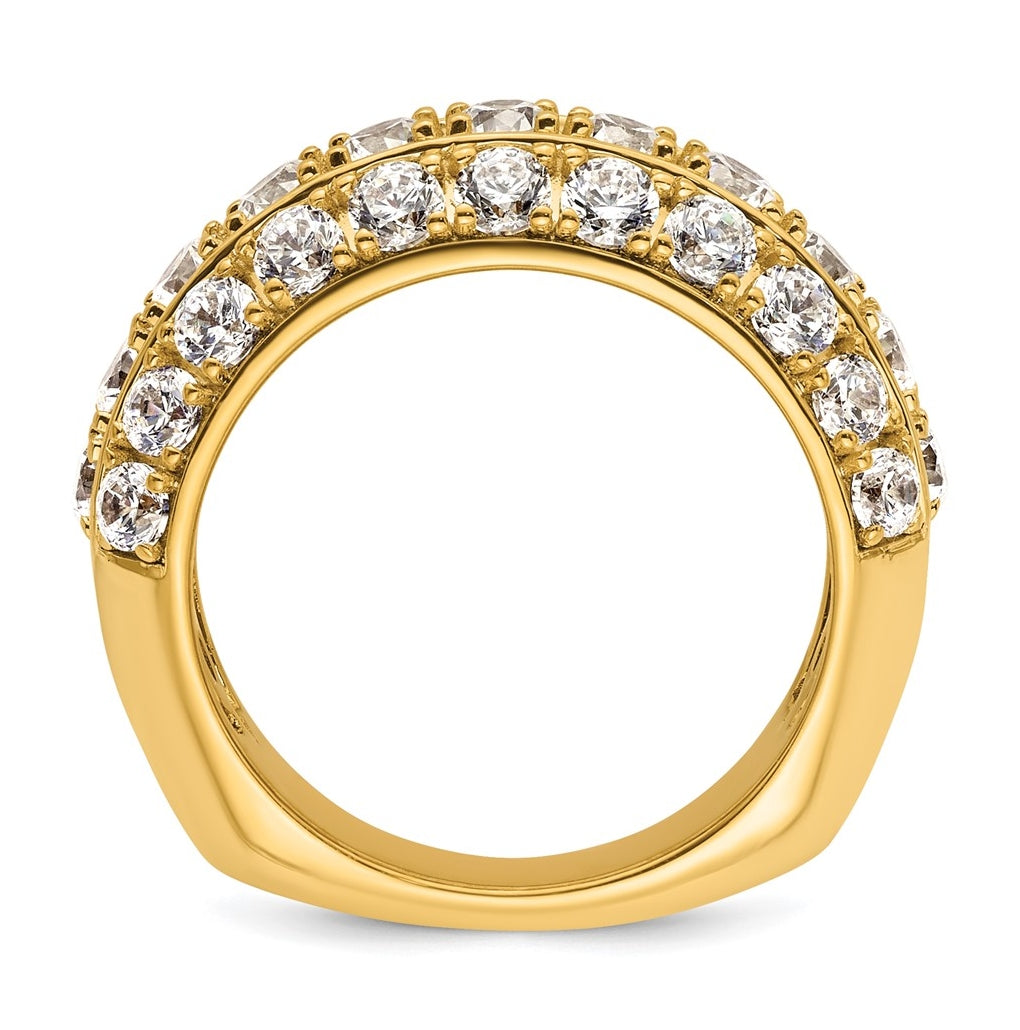 14k Yellow Gold 2 1/2 carat Lab Grown Diamond VS+ F+ Complete Fashion Band