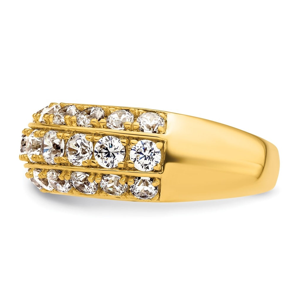14k Yellow Gold 2 1/2 carat Lab Grown Diamond VS+ F+ Complete Fashion Band