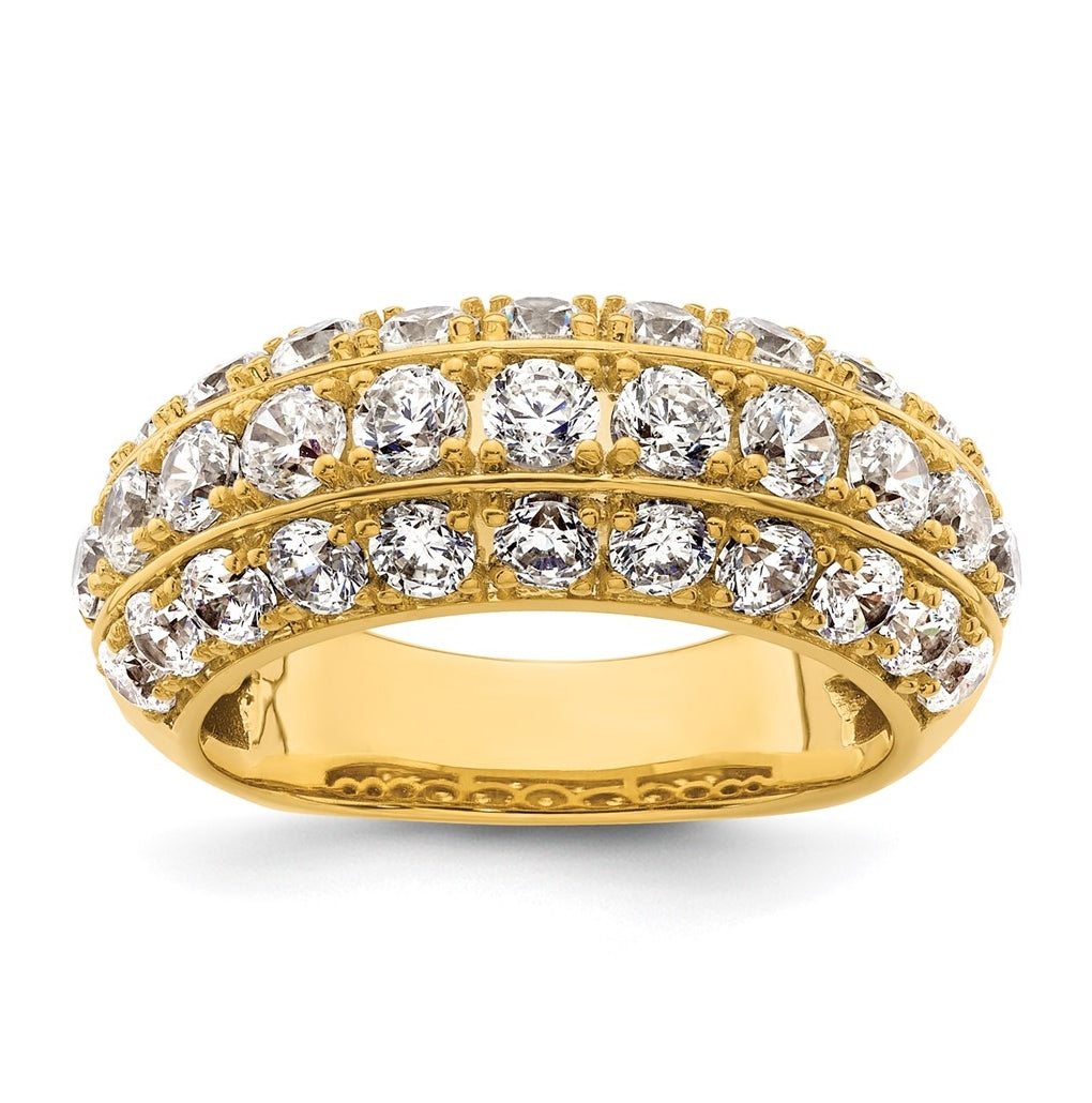 14k Yellow Gold 2 1/2 carat Lab Grown Diamond VS+ F+ Complete Fashion Band