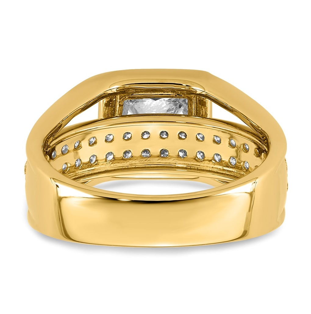 14K Yellow Gold 2 1/2ct Certified Princess Center Lab Grown Diamond VS+ F+ Ring