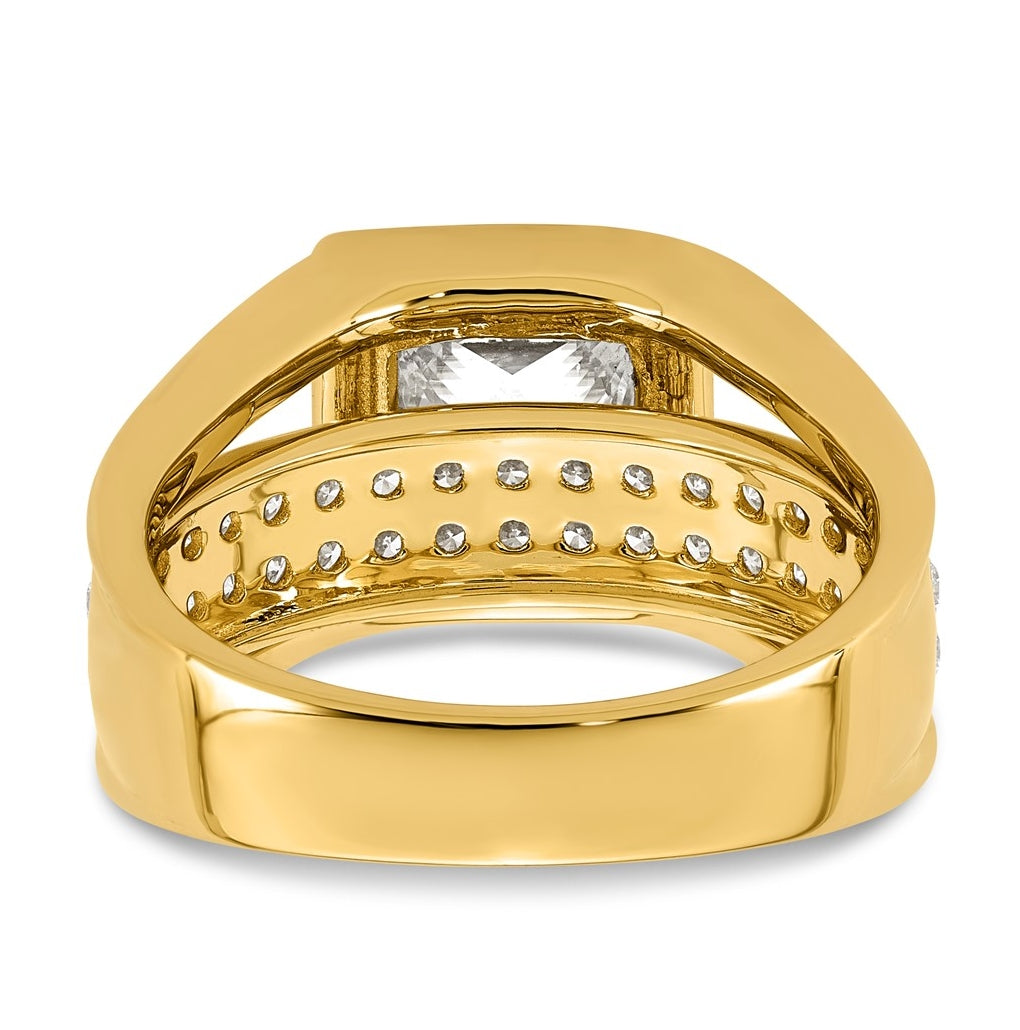 14K Yellow Gold 3ct Certified Princess Center Lab Grown Diamond VS+ F+ Ring