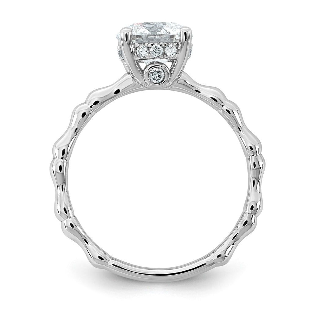 14K White Gold 1 5/8ct Certified Round Center Lab Grown Diamond VS+ F+ Ring