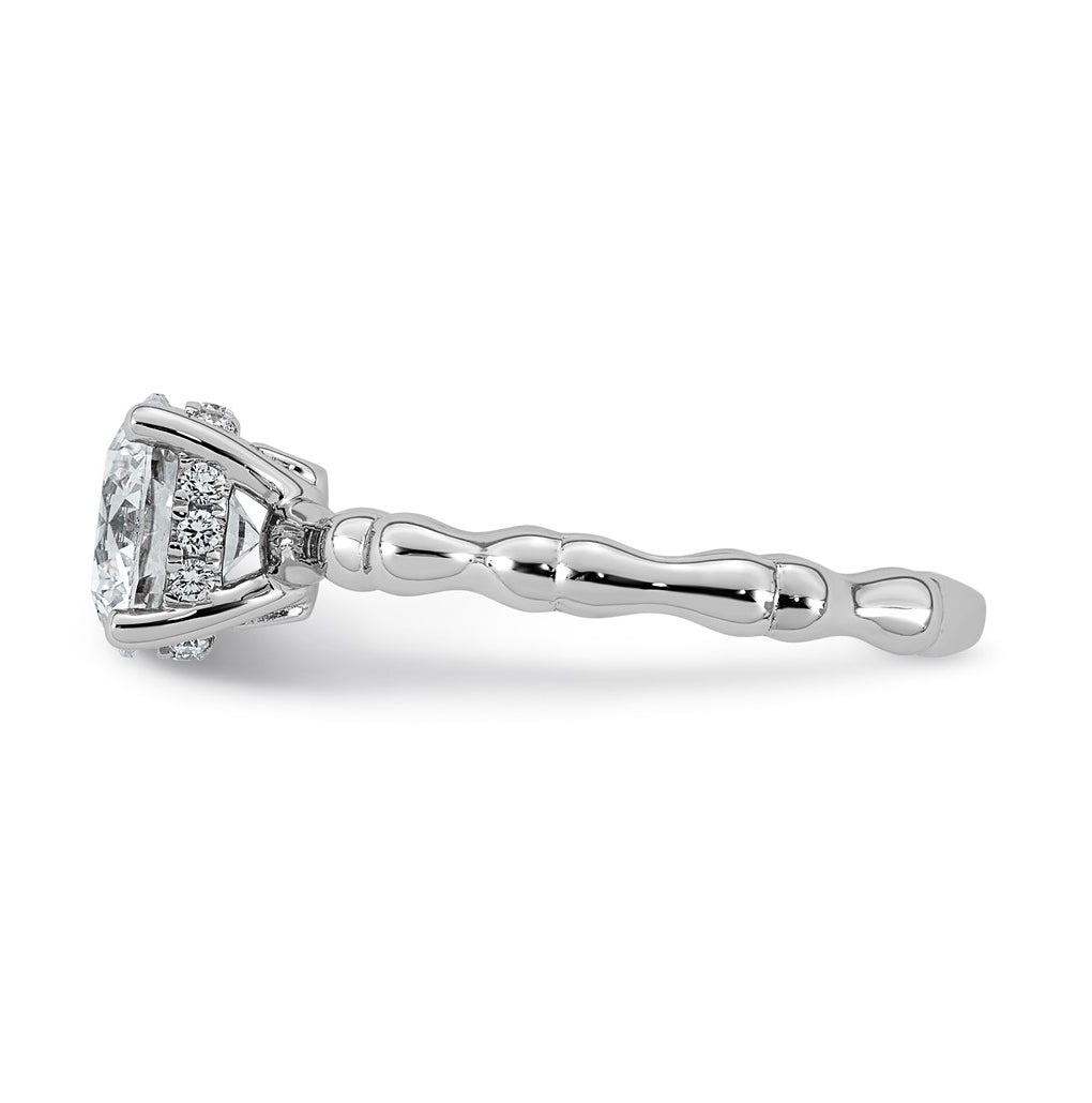 14K White Gold 1 5/8ct Certified Round Center Lab Grown Diamond VS+ F+ Ring