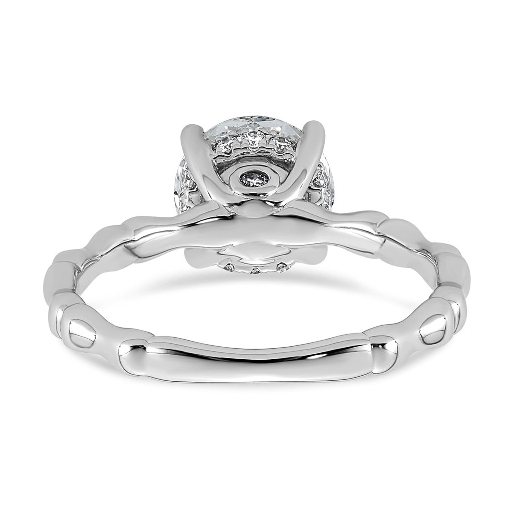 14K White Gold 2 1/8ct Certified Round Center Lab Grown Diamond VS+ F+ Ring