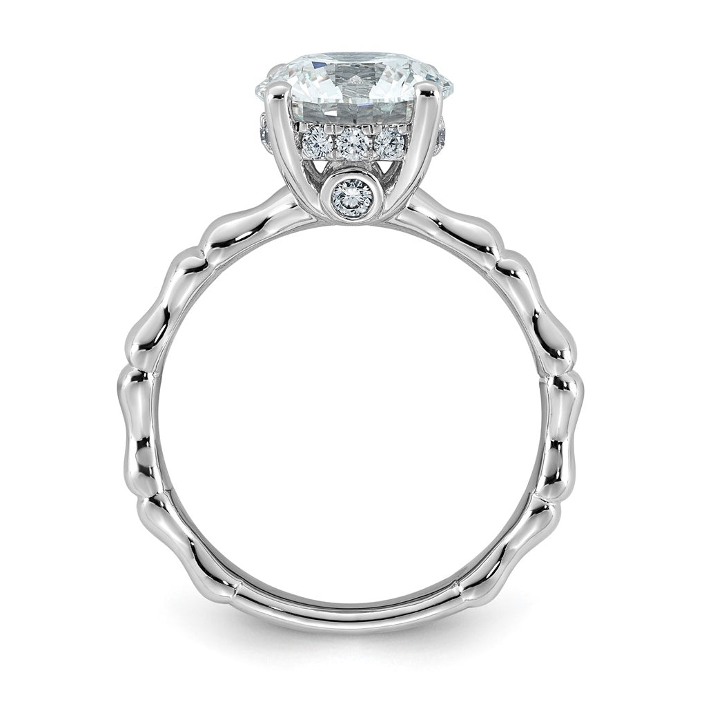 14K White Gold 2 5/8ct Certified Round Center Lab Grown Diamond VS+ F+ Ring