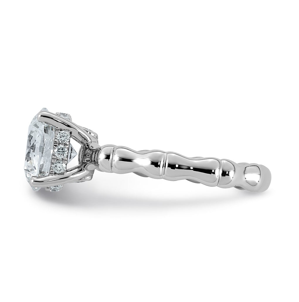 14K White Gold 2 5/8ct Certified Round Center Lab Grown Diamond VS+ F+ Ring