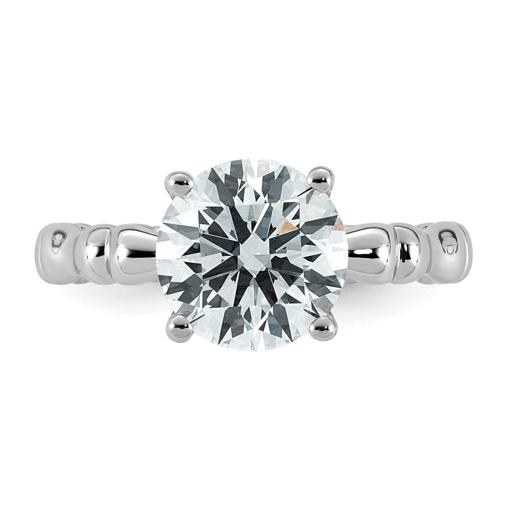 14K White Gold 2 5/8ct Certified Round Center Lab Grown Diamond VS+ F+ Ring