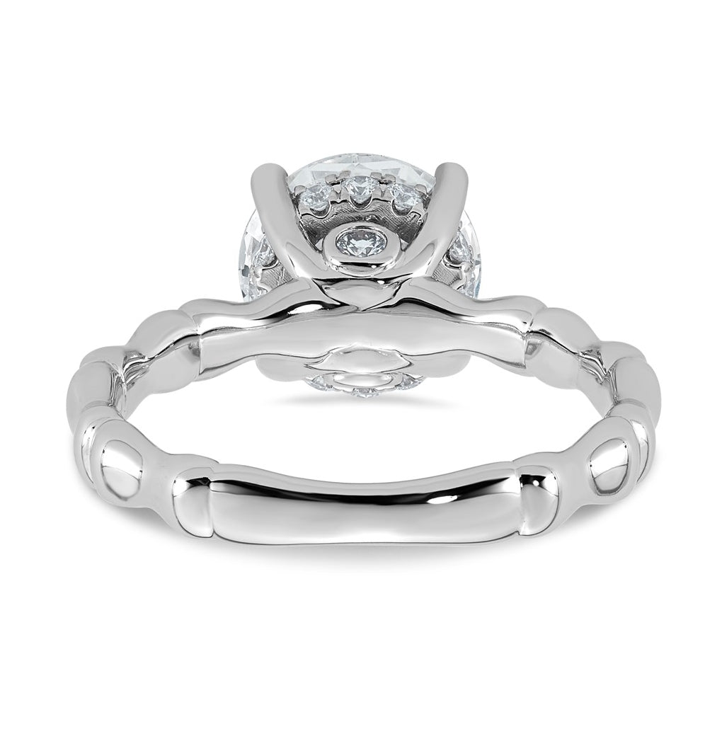 14K White Gold 2 5/8ct Certified Round Center Lab Grown Diamond VS+ F+ Ring