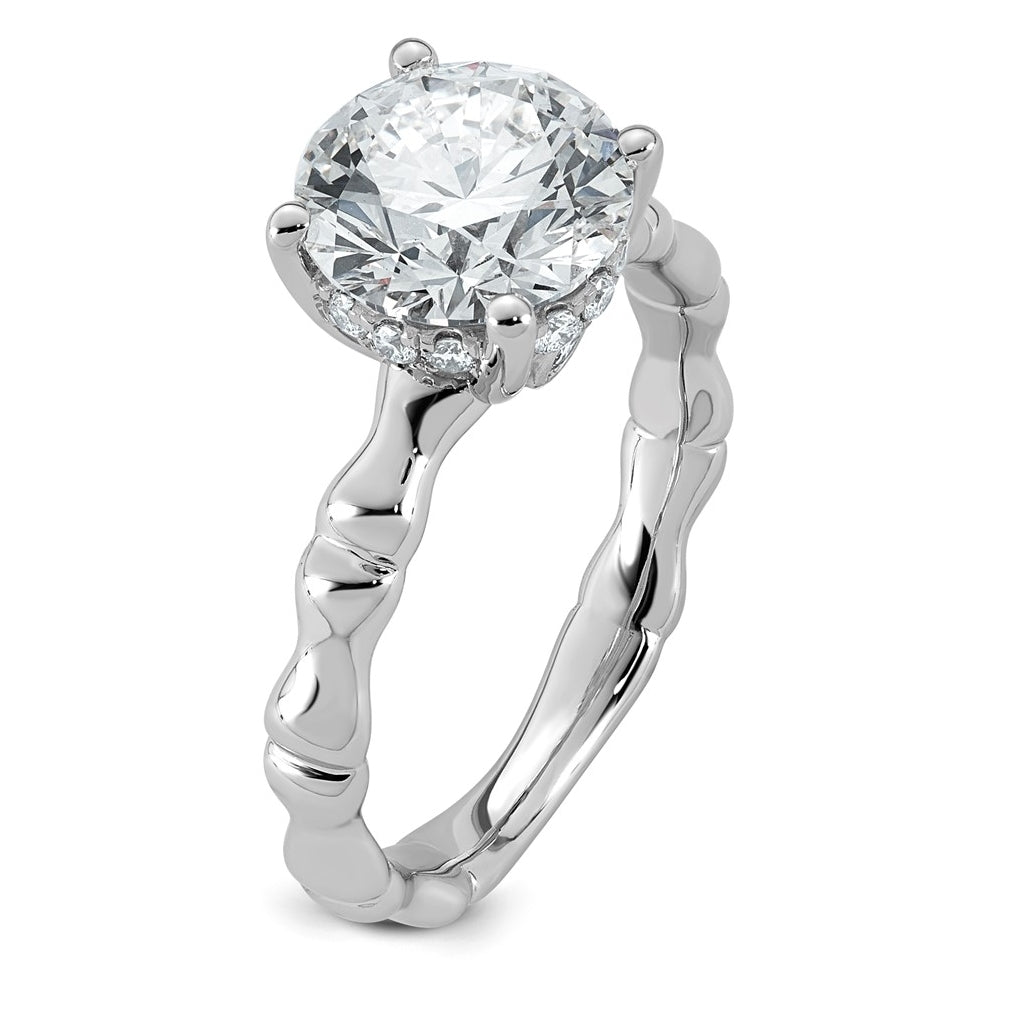 14K White Gold 2 5/8ct Certified Round Center Lab Grown Diamond VS+ F+ Ring
