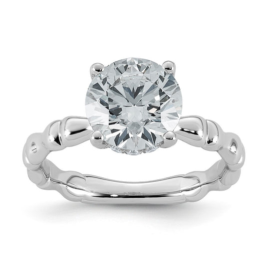 14K White Gold 2 5/8ct Certified Round Center Lab Grown Diamond VS+ F+ Ring