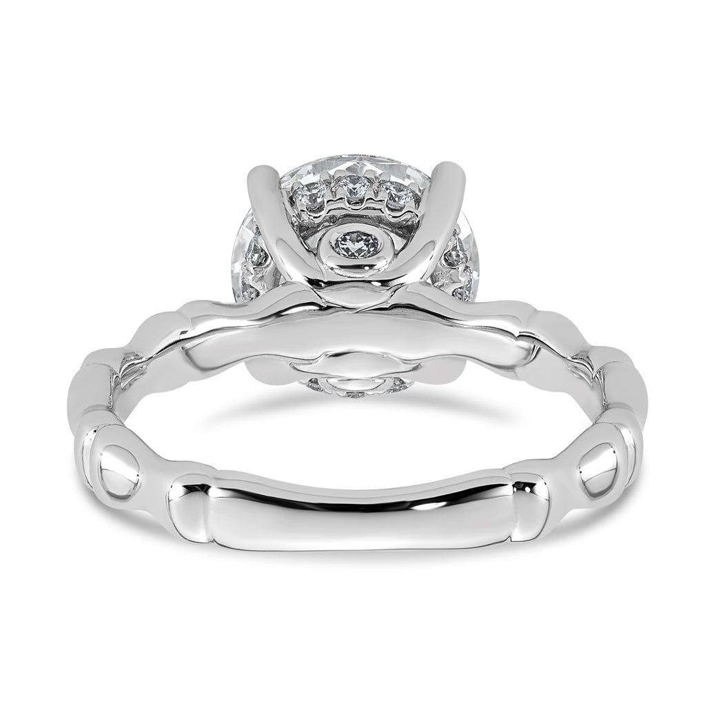 14K White Gold 3 1/5ct Certified Round Center Lab Grown Diamond VS+ F+ Ring
