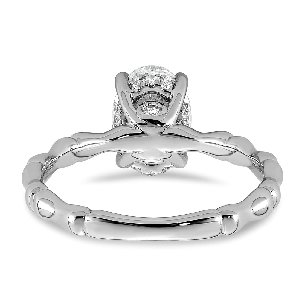 14K White Gold 1 5/8ct Certified Oval Center Lab Grown Diamond VS+ F+ Ring