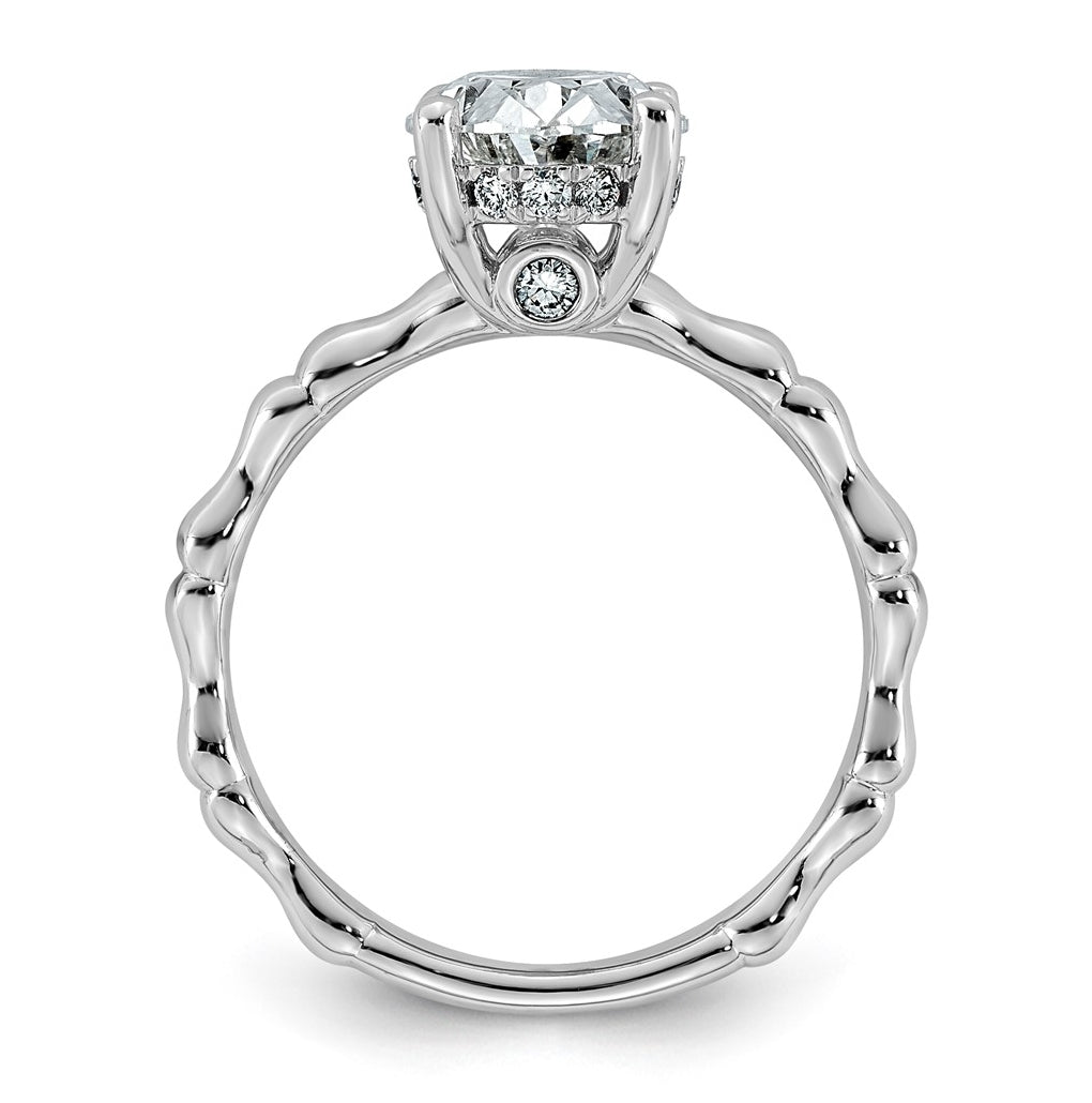 14K White Gold 2 5/8ct Certified Oval Center Lab Grown Diamond VS+ F+ Ring