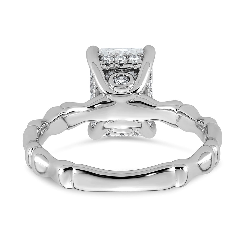 14K White Gold 2 3/4ct Certified Radiant Center Lab Grown Diamond VS+ F+ Ring