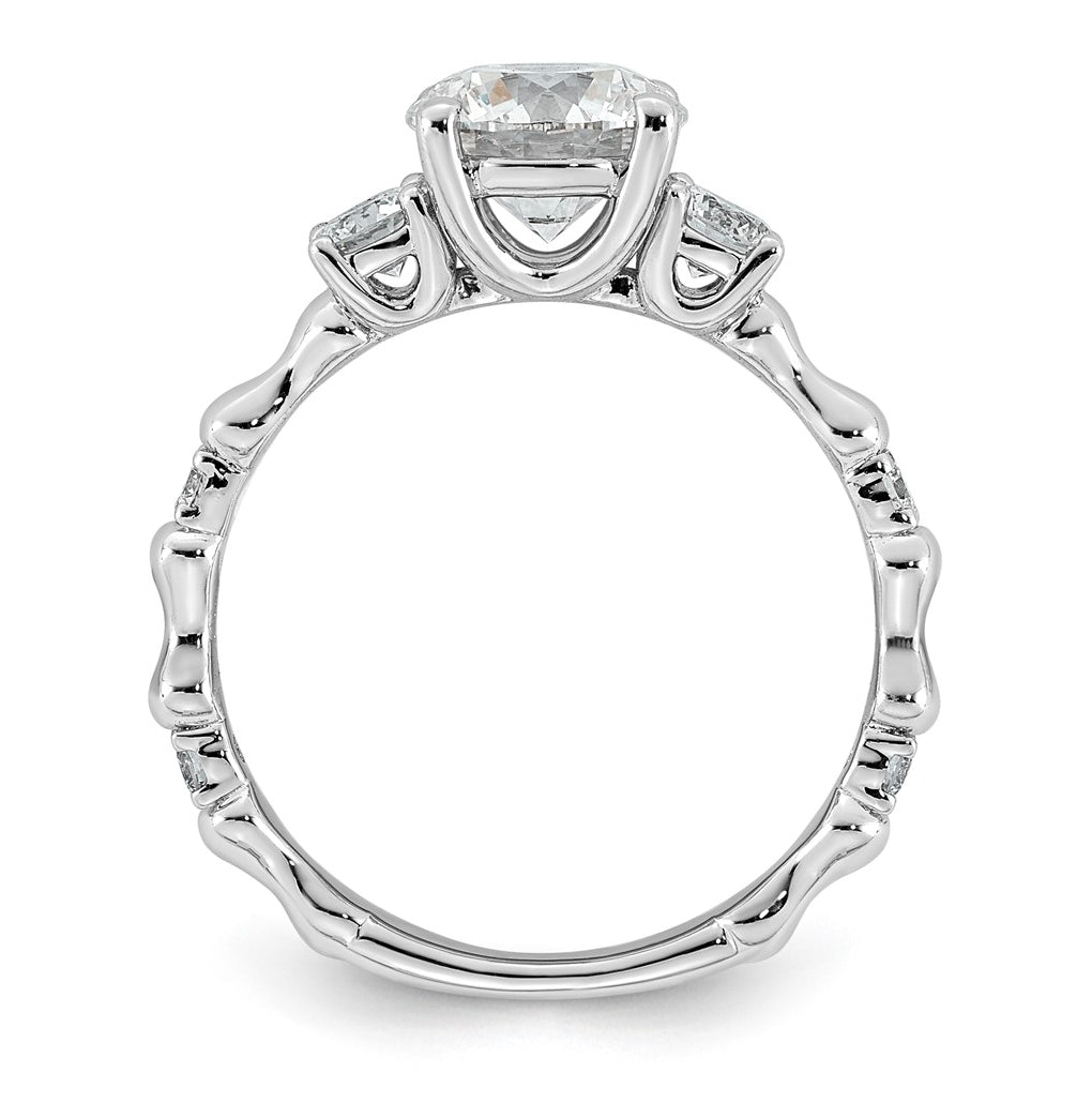 14K White Gold 1 7/8ct Certified Round Center Lab Grown Diamond VS+ F+ Ring