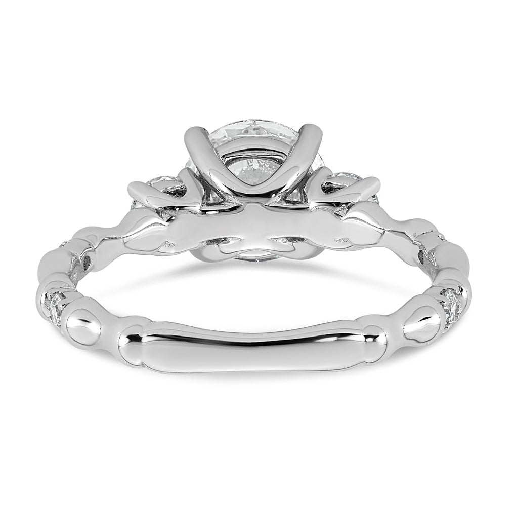 14K White Gold 1 7/8ct Certified Round Center Lab Grown Diamond VS+ F+ Ring