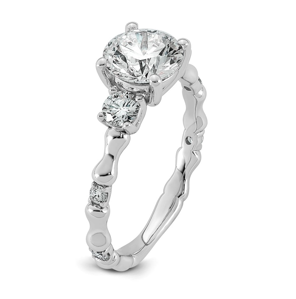 14K White Gold 1 7/8ct Certified Round Center Lab Grown Diamond VS+ F+ Ring