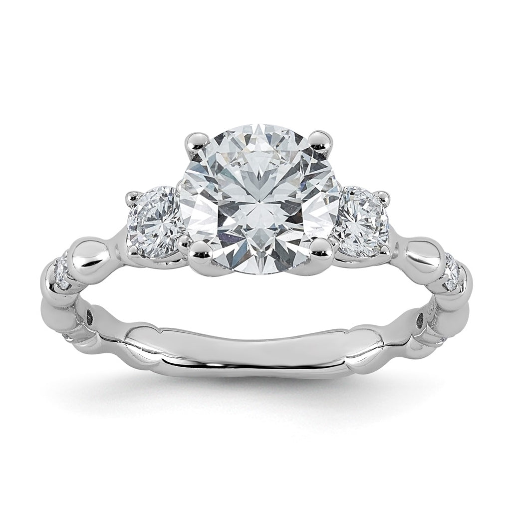 14K White Gold 1 7/8ct Certified Round Center Lab Grown Diamond VS+ F+ Ring
