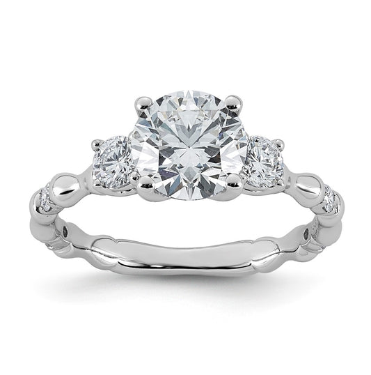 14K White Gold 1 7/8ct Certified Round Center Lab Grown Diamond VS+ F+ Ring
