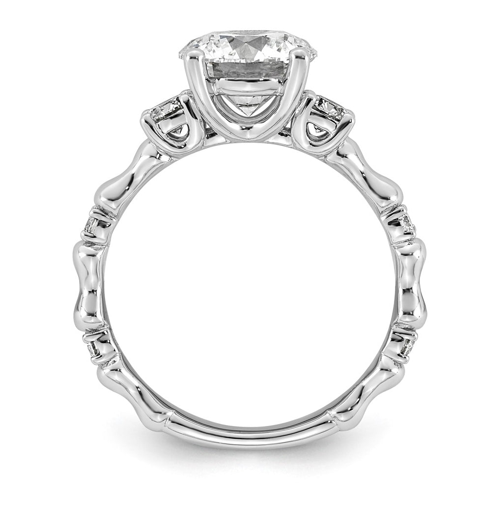 14K White Gold 2 3/8ct Certified Round Center Lab Grown Diamond VS+ F+ Ring