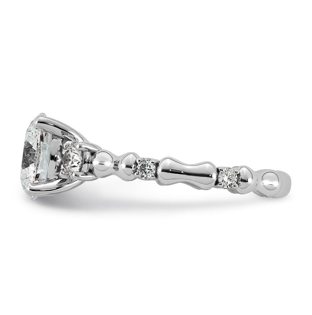 14K White Gold 2 3/8ct Certified Round Center Lab Grown Diamond VS+ F+ Ring