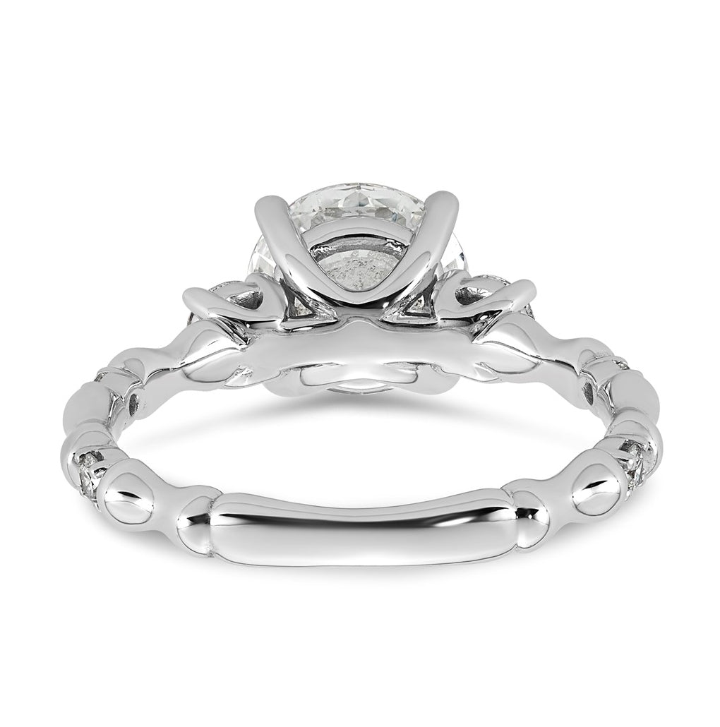 14K White Gold 2 3/8ct Certified Round Center Lab Grown Diamond VS+ F+ Ring