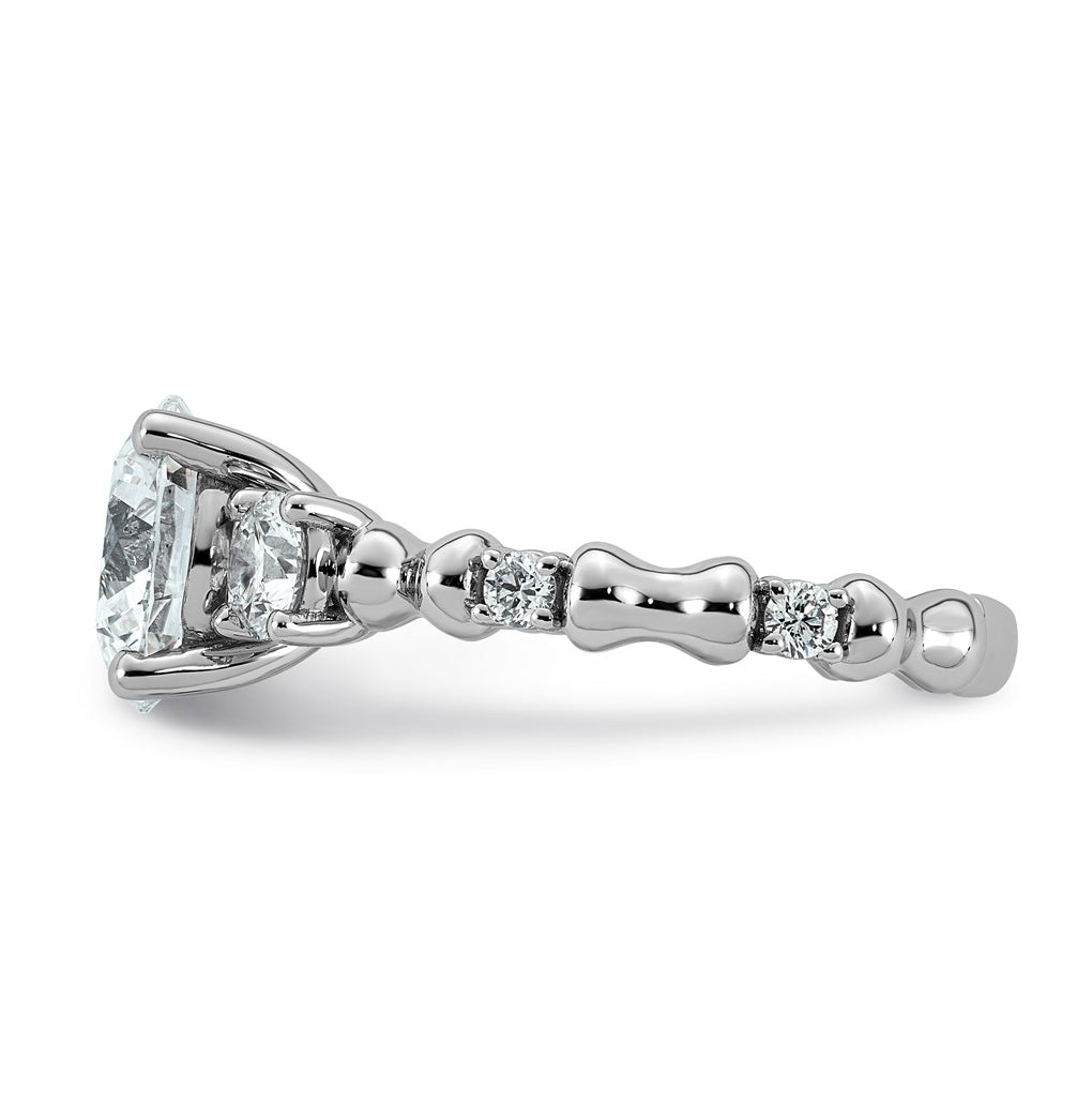 14K White Gold 3 1/6ct Certified Round Center Lab Grown Diamond VS+ F+ Ring