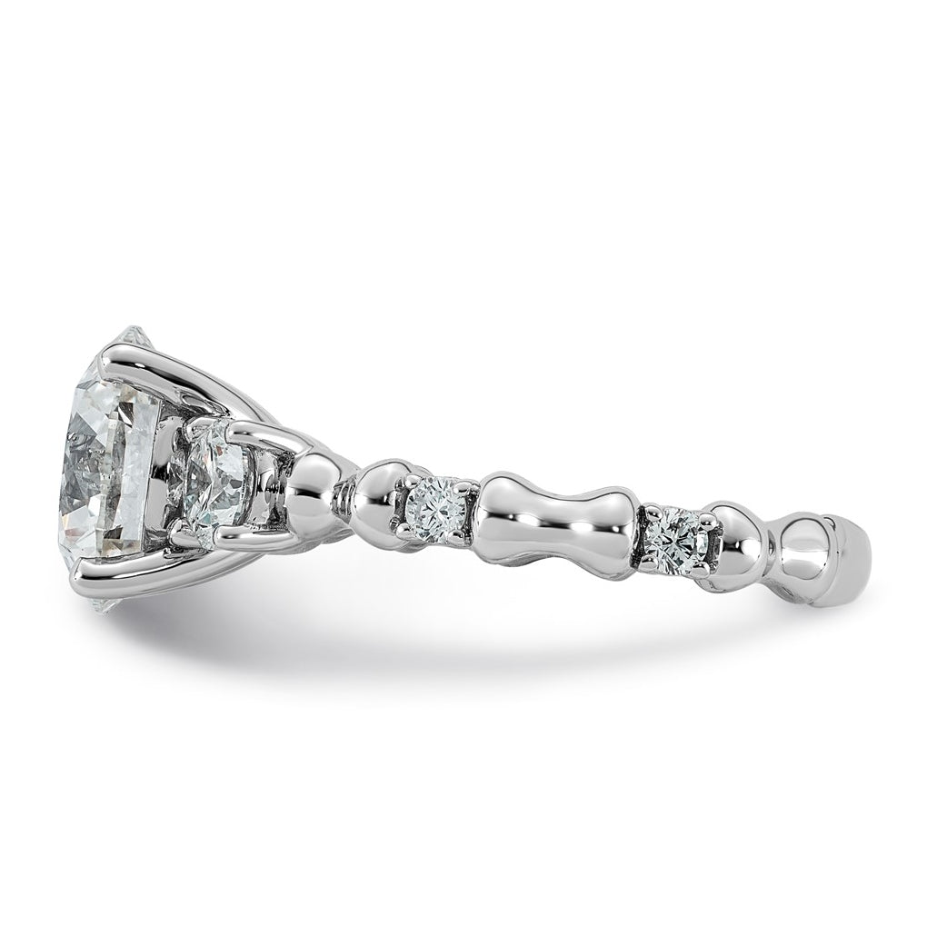 14K White Gold 3 5/8ct Certified Round Center Lab Grown Diamond VS+ F+ Ring