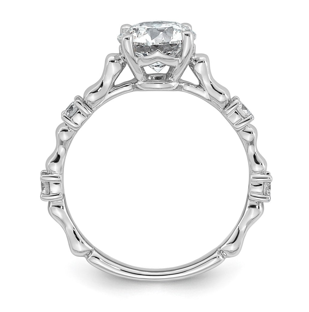 14K White Gold 1 5/8ct Certified Round Center Lab Grown Diamond VS+ F+ Ring
