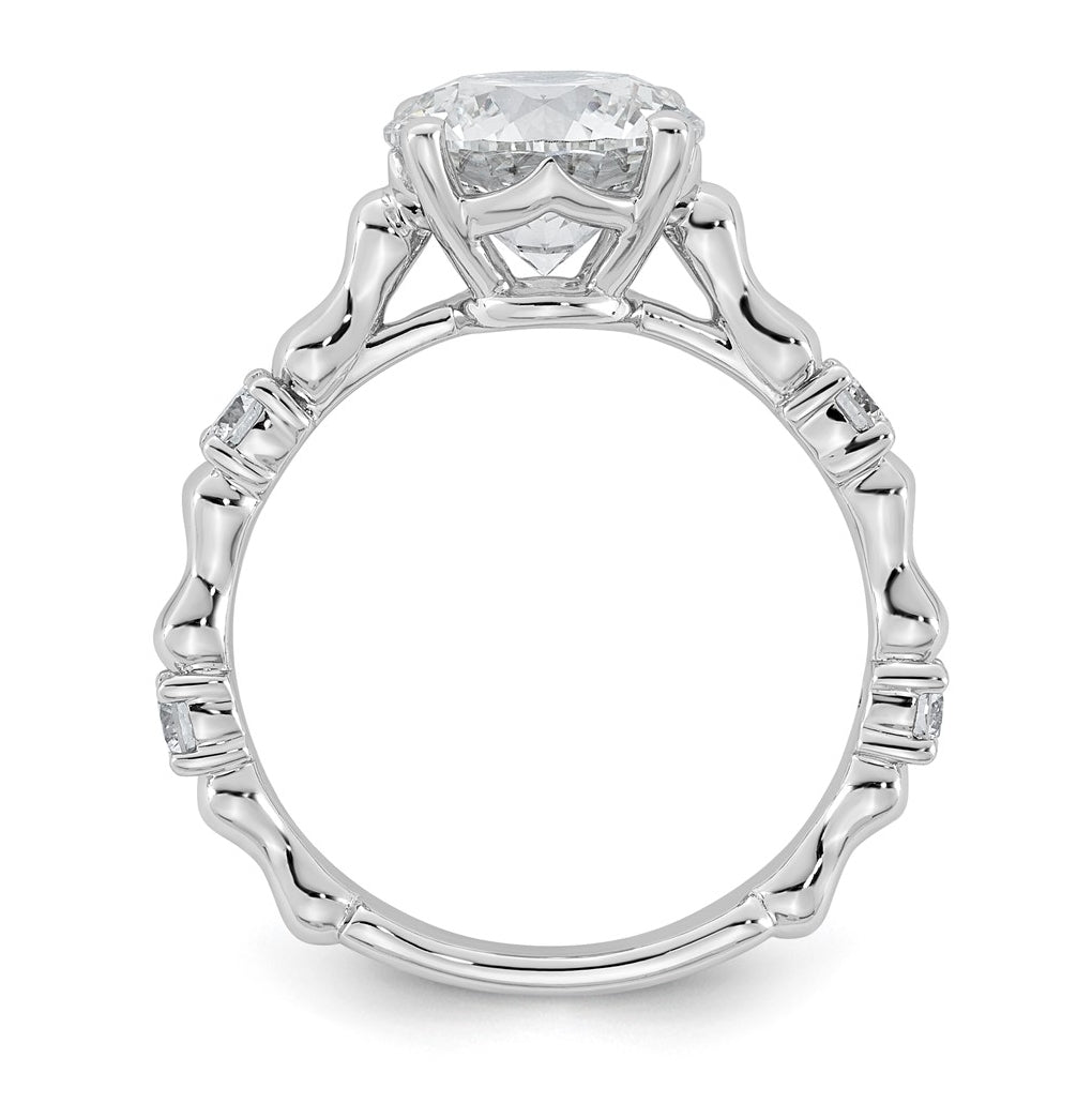 14K White Gold 2 3/4ct Certified Round Center Lab Grown Diamond VS+ F+ Ring