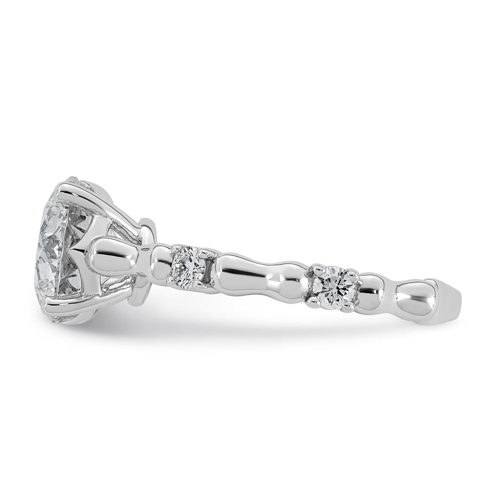 14K White Gold 2 3/4ct Certified Round Center Lab Grown Diamond VS+ F+ Ring