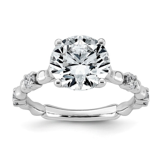 14K White Gold 3 1/4ct Certified Round Center Lab Grown Diamond VS+ F+ Ring