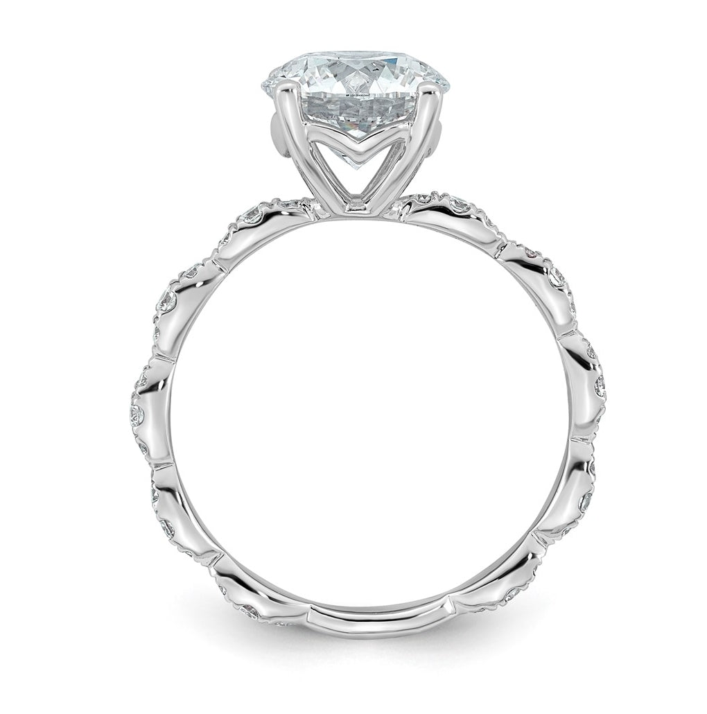 14K White Gold 2 1/3ct Certified Round Center Lab Grown Diamond VS+ F+ Ring
