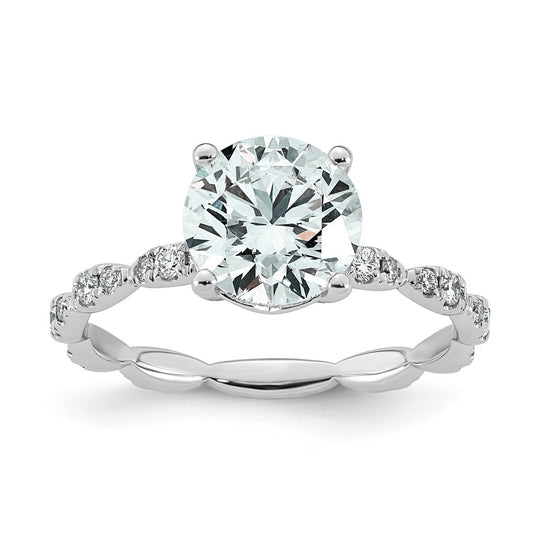 14K White Gold 2 1/3ct Certified Round Center Lab Grown Diamond VS+ F+ Ring