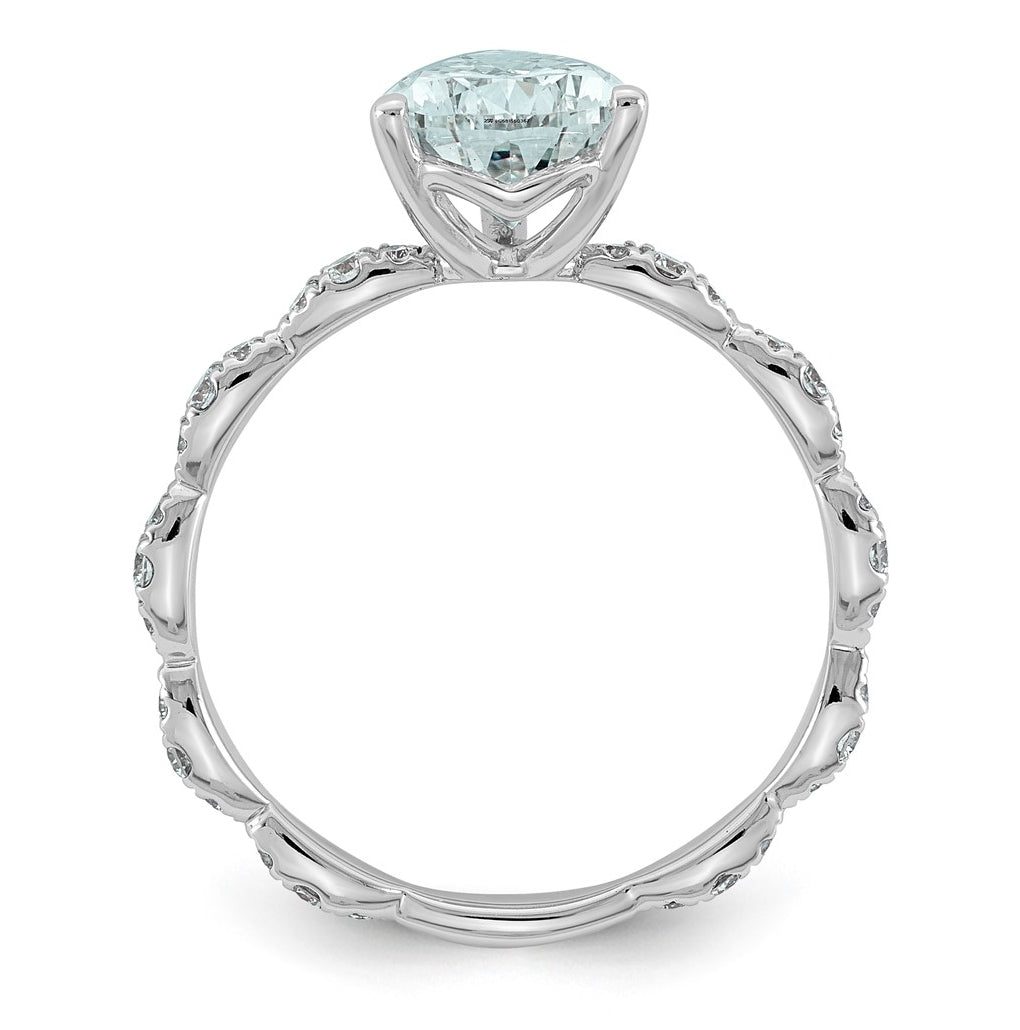 14K White Gold 2 1/3ct Certified Pear Center Lab Grown Diamond VS+ F+ Ring