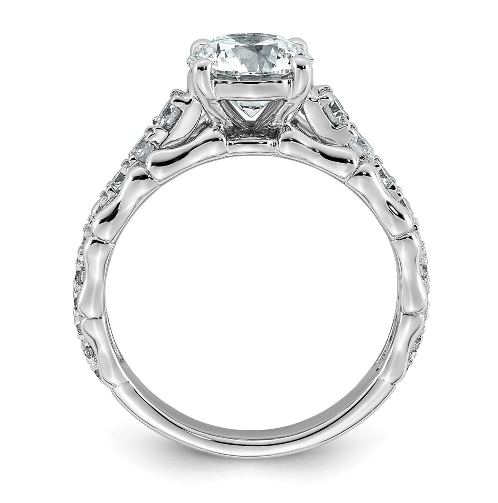 14K White Gold 2ct Certified Round Center Lab Grown Diamond VS+ F+ Ring