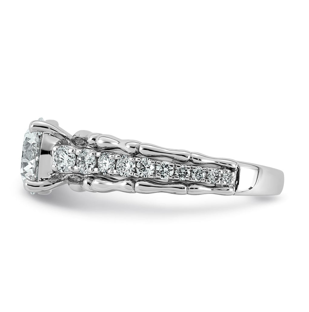 14K White Gold 2ct Certified Round Center Lab Grown Diamond VS+ F+ Ring