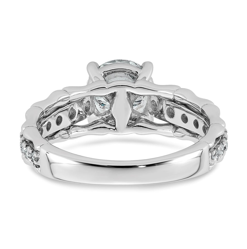 14K White Gold 2ct Certified Round Center Lab Grown Diamond VS+ F+ Ring