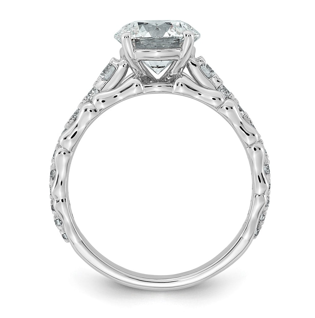 14K White Gold 2 1/2ct Certified Round Center Lab Grown Diamond VS+ F+ Ring