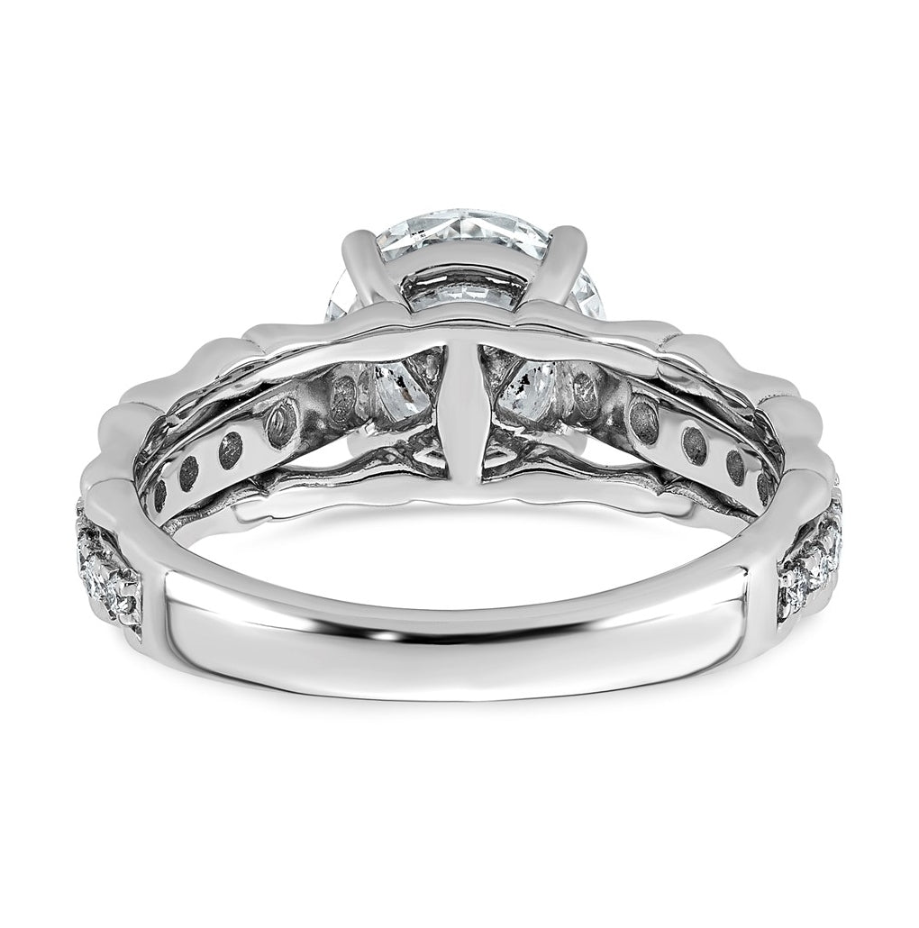 14K White Gold 2 1/2ct Certified Round Center Lab Grown Diamond VS+ F+ Ring