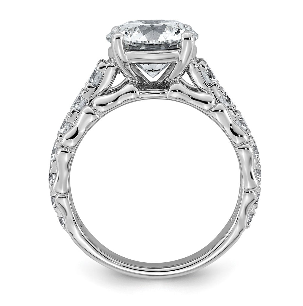 14K White Gold 4ct Certified Round Center Lab Grown Diamond VS+ F+ Ring