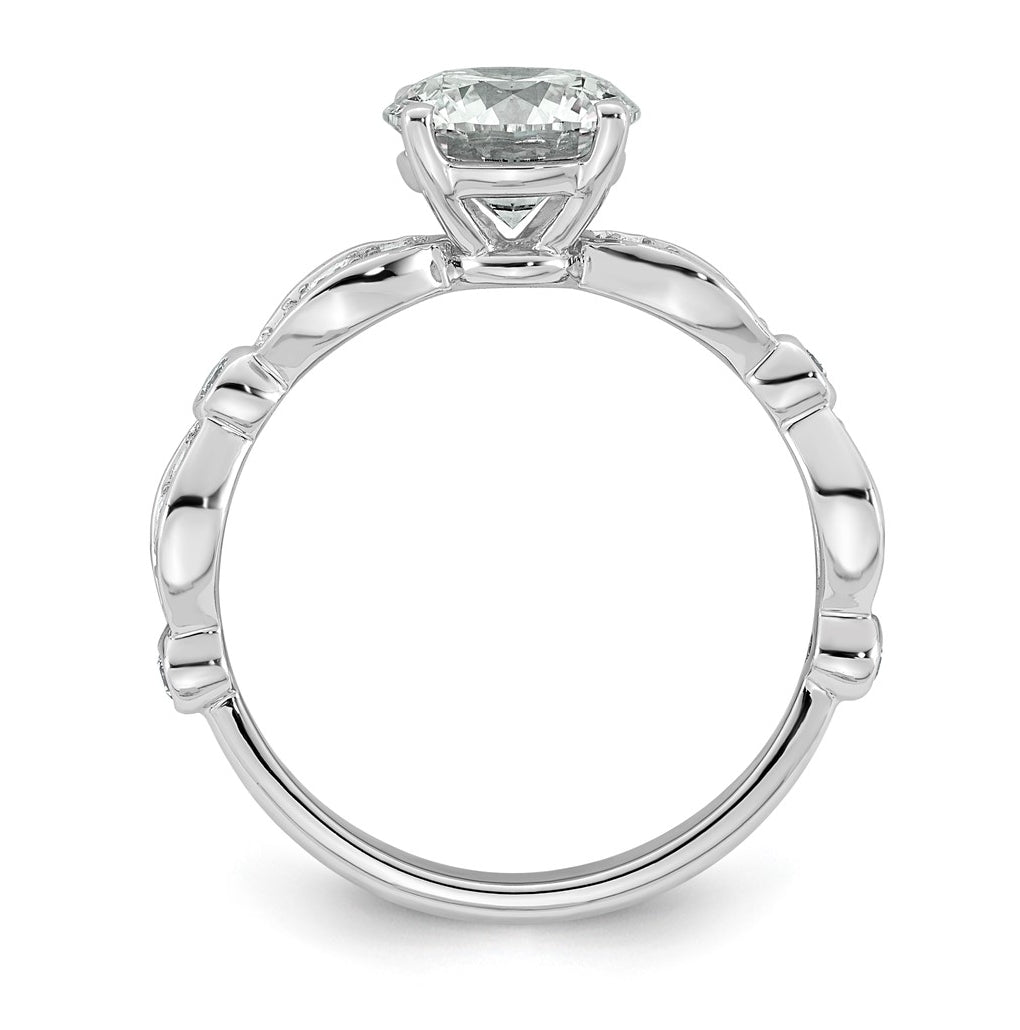 14K White Gold 1 3/4ct Certified Round Center Lab Grown Diamond VS+ F+ Ring