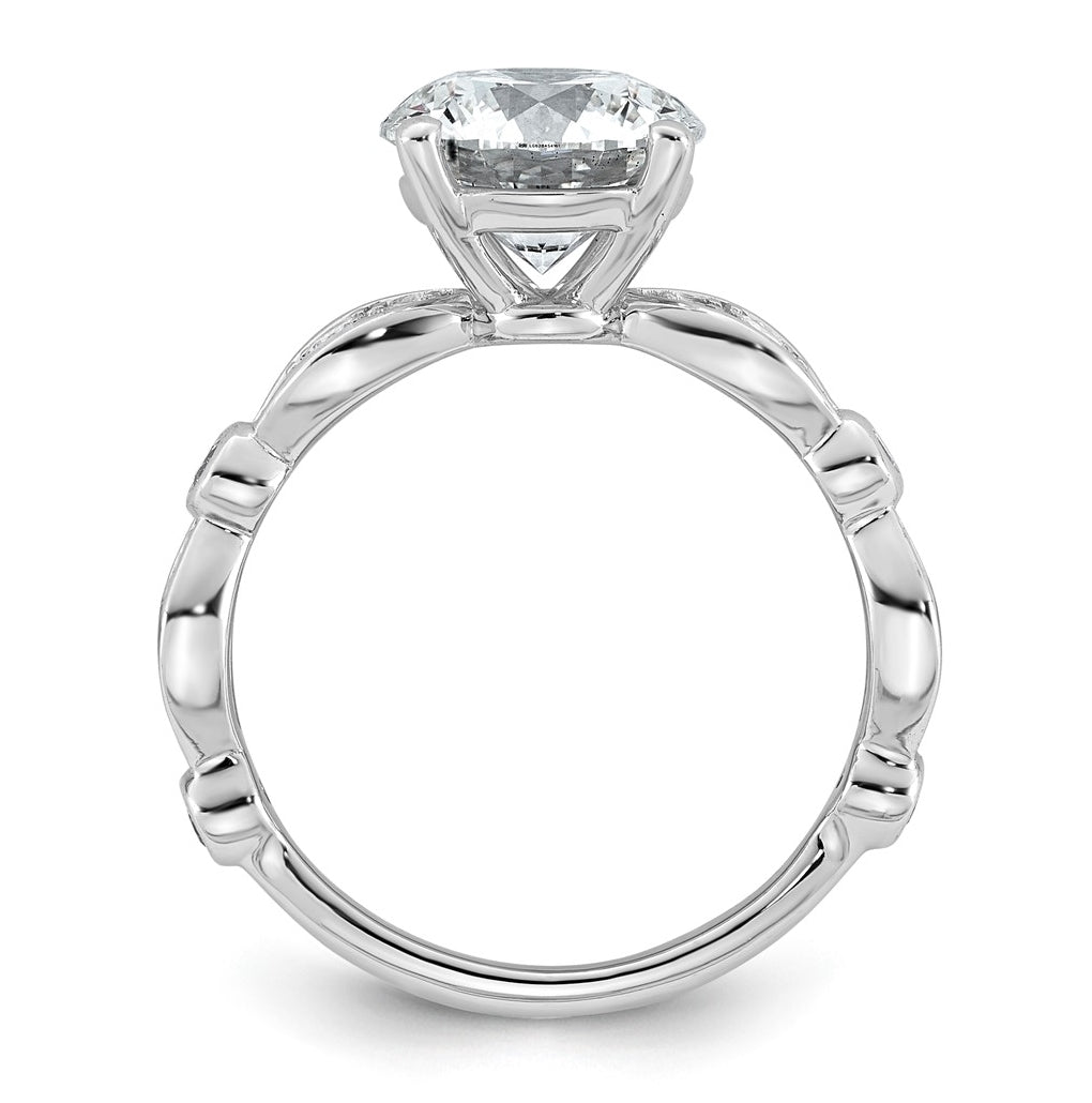 14K White Gold 2 7/8ct Certified Round Center Lab Grown Diamond VS+ F+ Ring