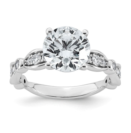 14K White Gold 2 7/8ct Certified Round Center Lab Grown Diamond VS+ F+ Ring